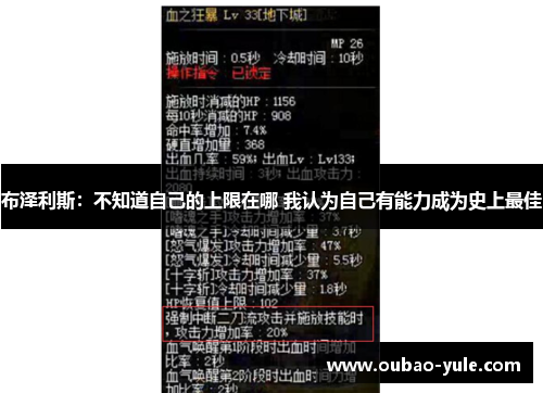 布泽利斯：不知道自己的上限在哪 我认为自己有能力成为史上最佳